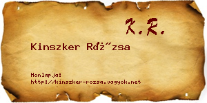 Kinszker Rózsa névjegykártya